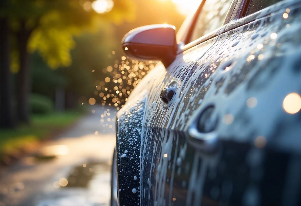 Eco-friendly car wash demonstration